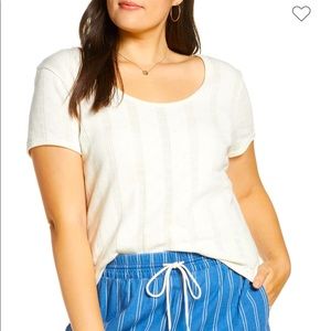 NWT Madewell Pointelle Ribbed Scoop Neck t-shirt